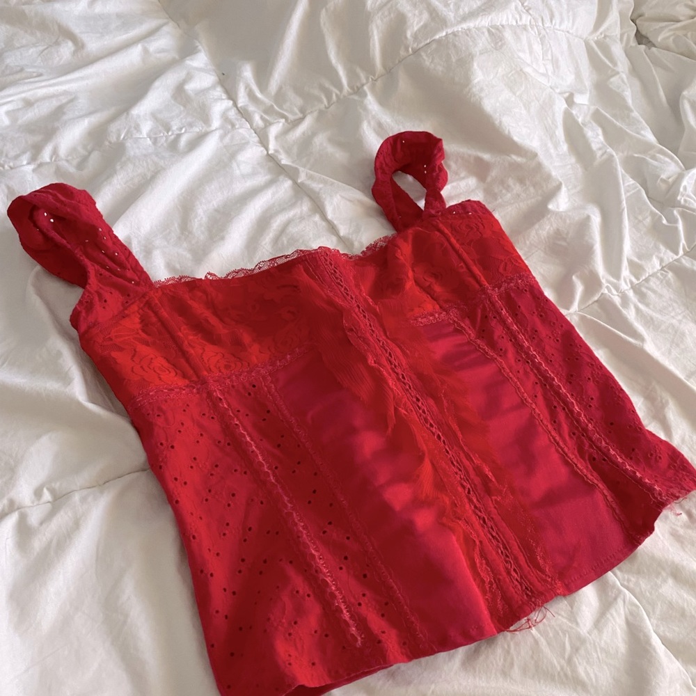 Red corset top
